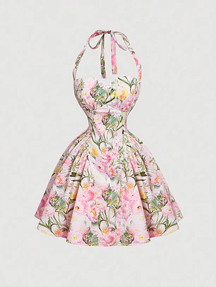VESTIDO CORTO ESTAMPADO FLOREAL