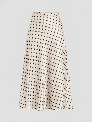 FALDA DE SEDA DE LUNARES