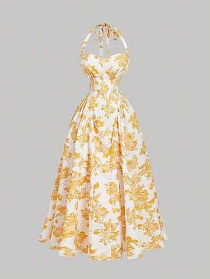 VESTIDO FLORAL AMARILLO