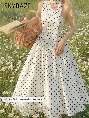 VESTIDO LARGO DE LUNARES