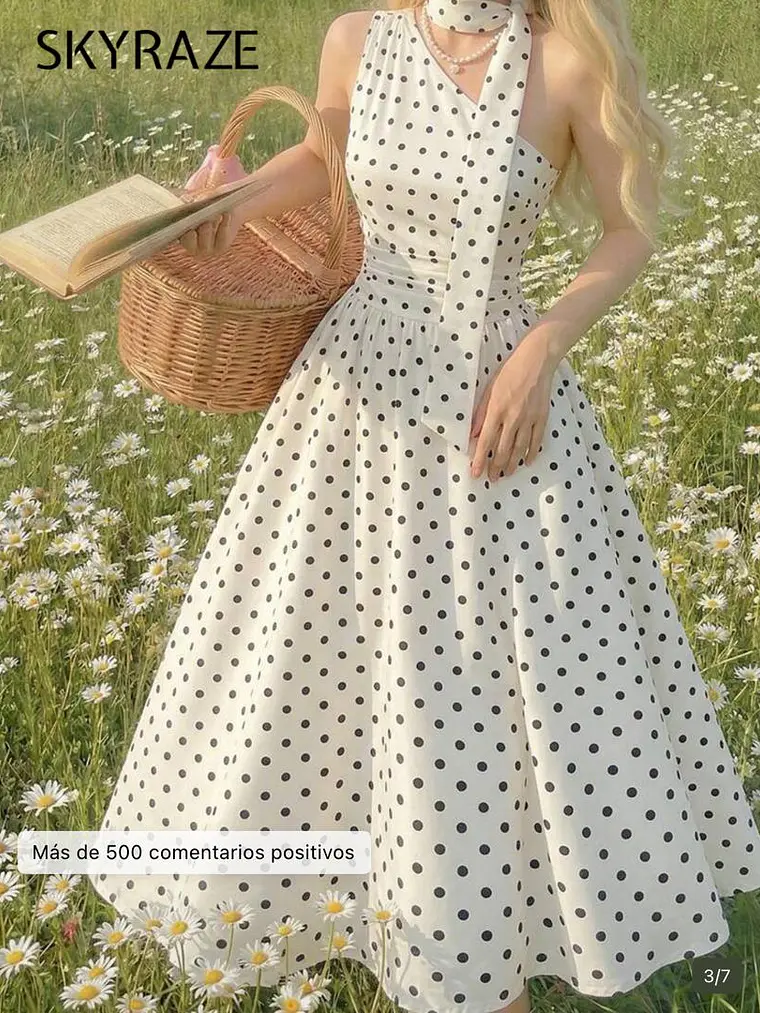 VESTIDO LARGO DE LUNARES 1