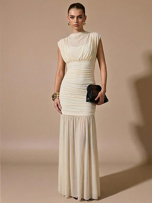 VESTIDO LARGO ELEGANTE ALBARICOQUE