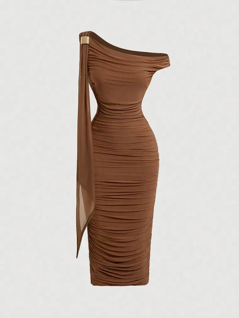 VESTIDO LARGO COLOR CAMEL 1