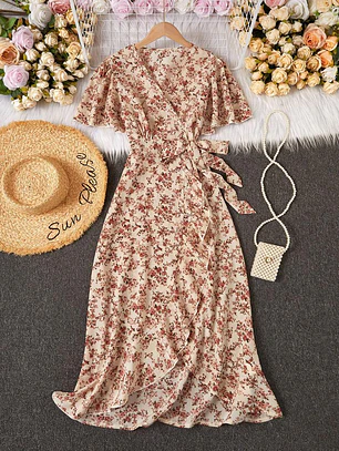VESTIDO FLOREADO ALBARICOQUE