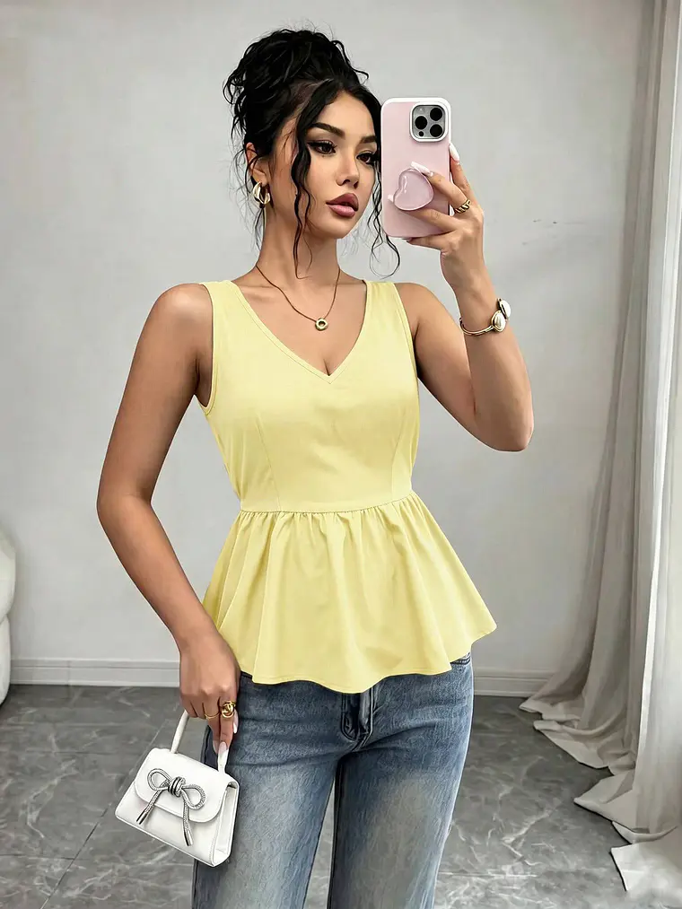 BLUSA PEPLUM AMARILLA 1