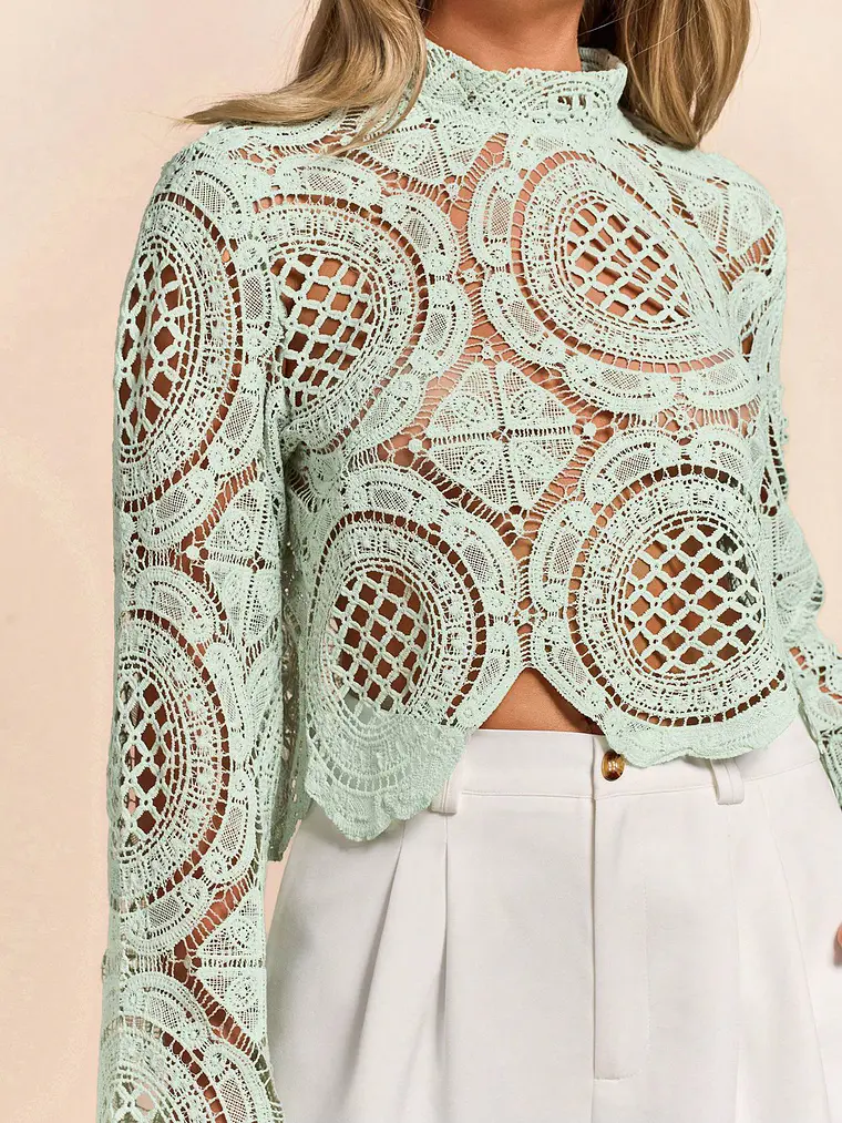 BLUSA DE ENCAJE TENDENCIA  1