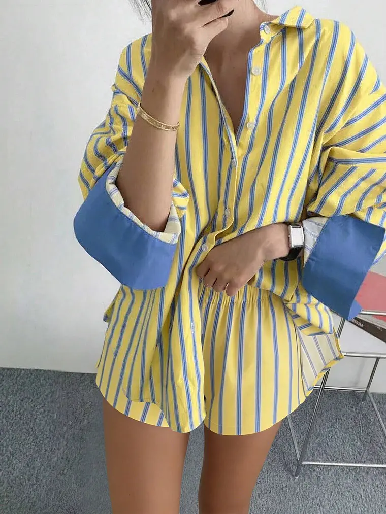 CONJUNTO CAMISA Y SHORT DE RAYAS  1