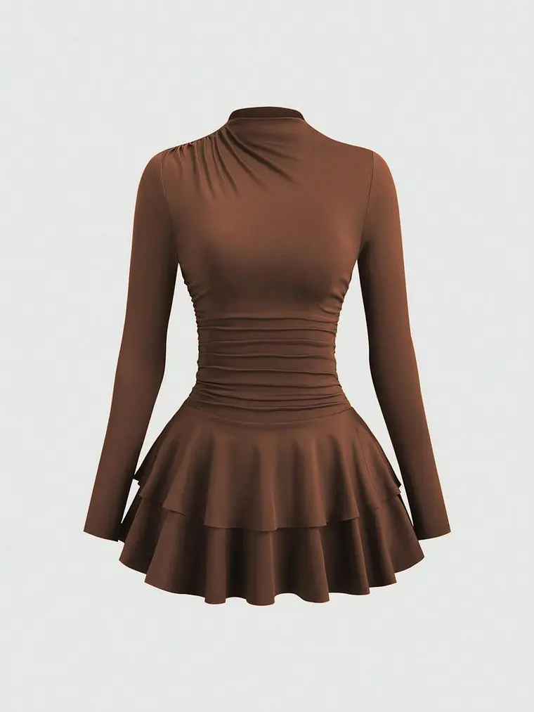 VESTIDO CORTO MARRON 1
