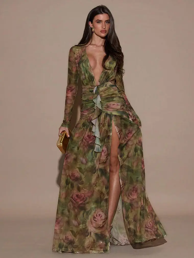 VESTIDO ESTAMPADO VERDE 1