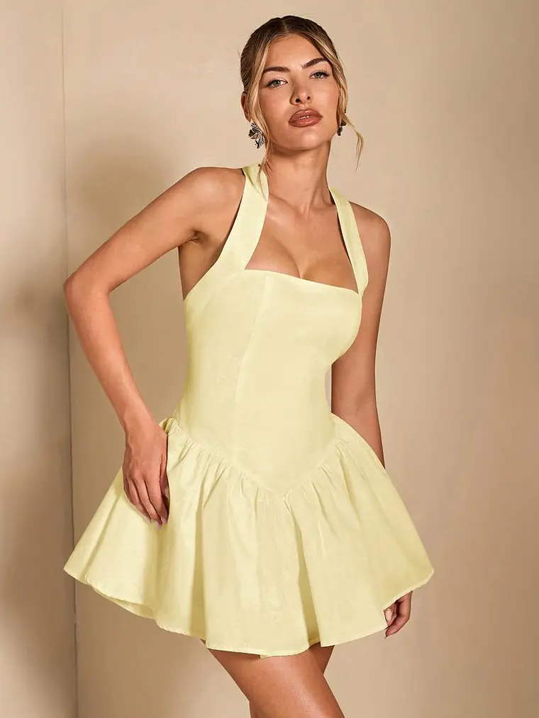 VESTIDO CORTO AMARILLO 1