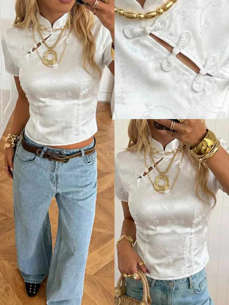BLUSA DE SATEN ESTILO COREANO 1