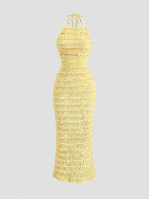 VESTIDO LARGO AJUSTADO TENDENCIA 