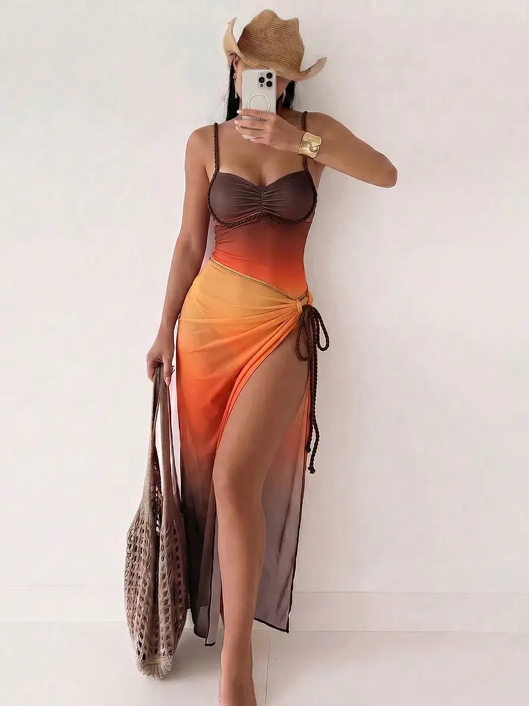TRAJE DE BAÑO ENTERIZO CON FALDA  TENDENCIA  1