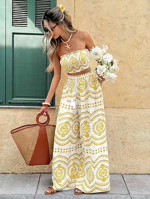 CONJUNTO ESTAMPADO AMARILLO