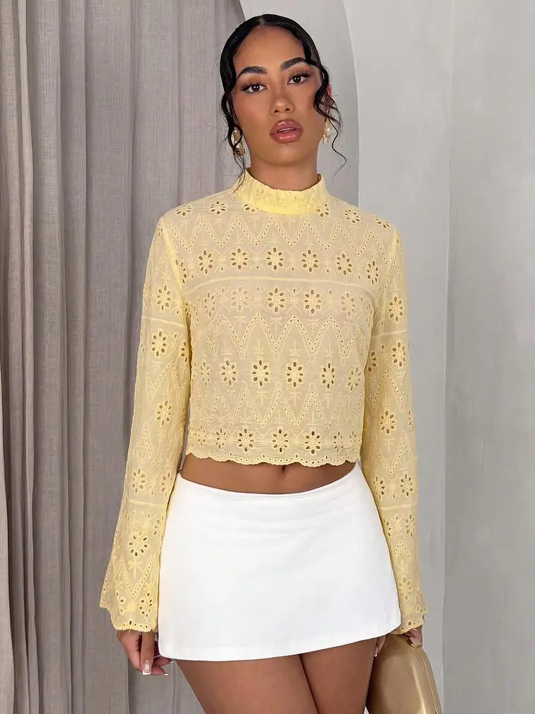 BLUSA AMARILLA PERFORADA 1