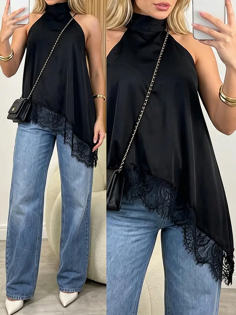 BLUSA NEGRO CON ENCAJE 1