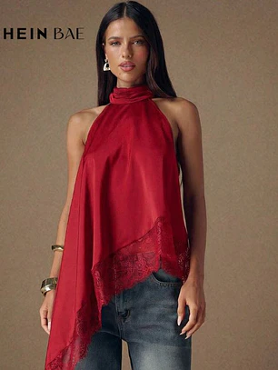 BLUSA DE ENCAJE ROJO