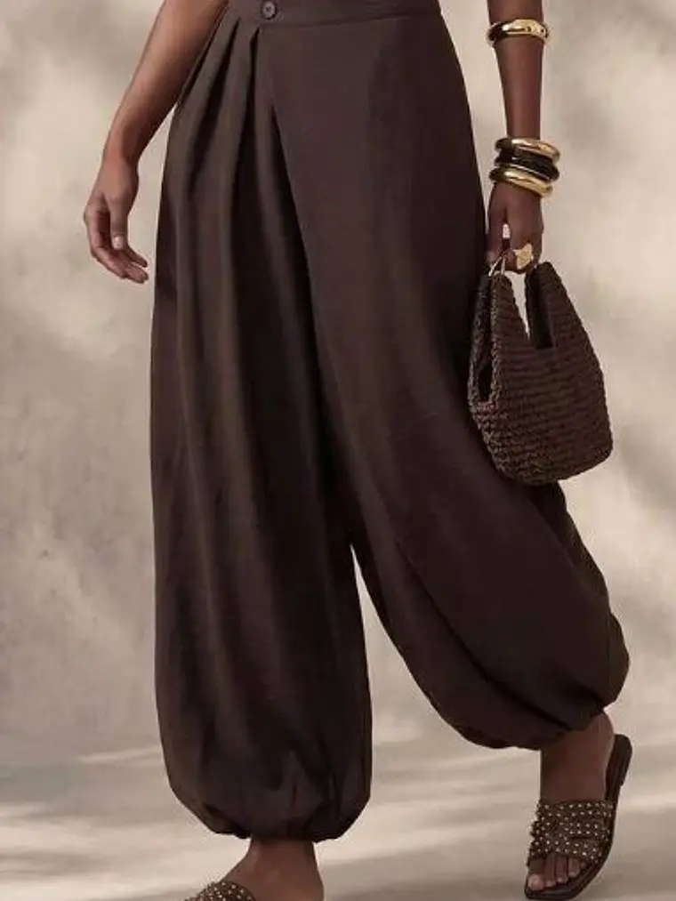 PANTALON DE LINO CON VUELO CRUZADO 1