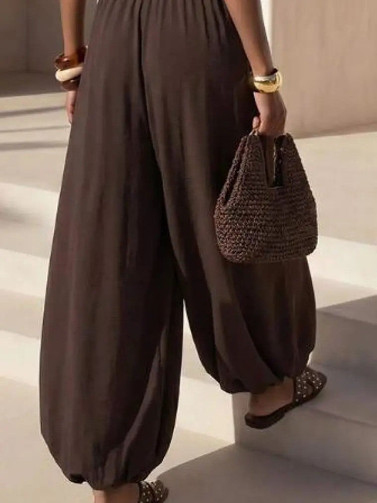 PANTALON DE LINO CON VUELO CRUZADO 2