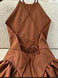 VESTIDO UNICOLOR CON CUELLO HALTER - Miniatura 2
