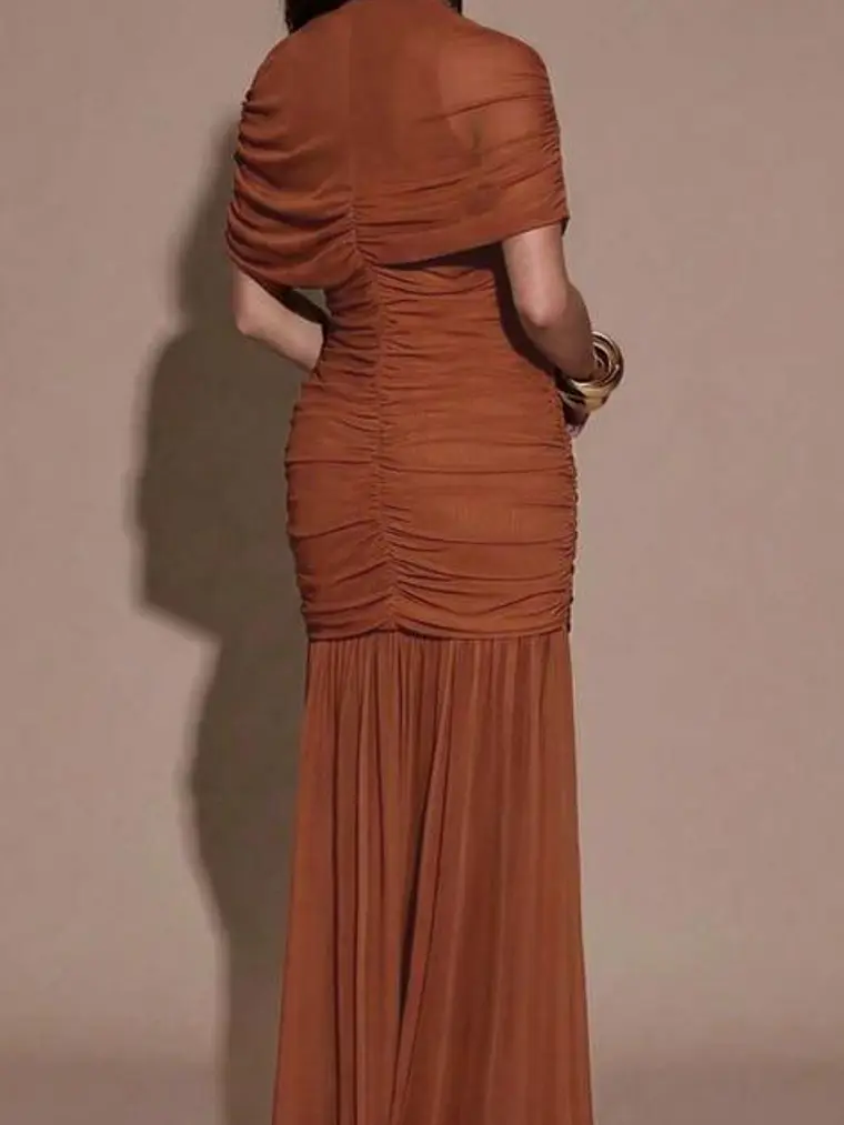 VESTIDO DE FALDA FRUNCIDA ELEGANTE 2