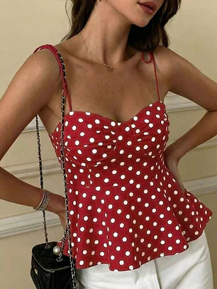 BLUSA ROJA DE LUNARES