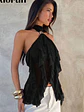 BLUSA NEGRA CON VOLANTE - Miniatura 1
