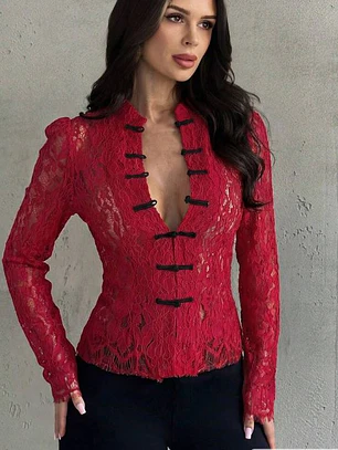 BLUSA MANGA LARGA ESTILO CHINO