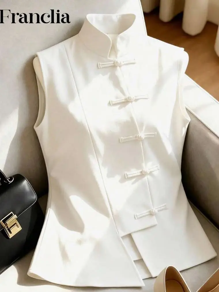 BLUSA SIN MANGAS ESTILO CHINO 1