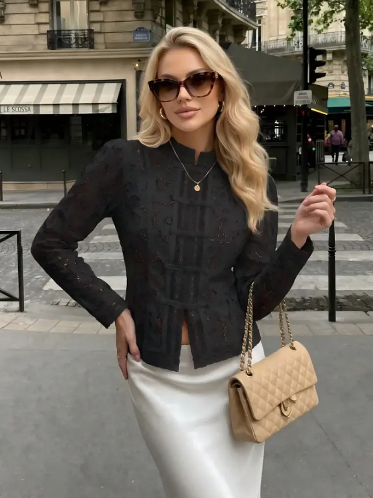 BLUSA DE ENCAJE TENDENCIA NAPOLEON 1