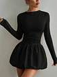 VESTIDO CORTO CON FALDA BURBUJA - Miniatura 1