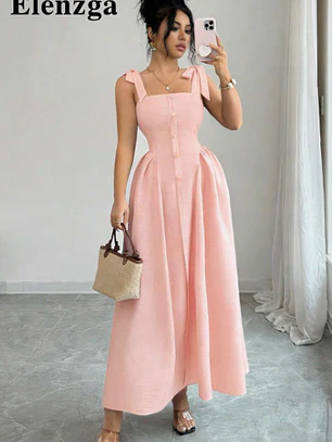 VESTIDO LARGO ROSA