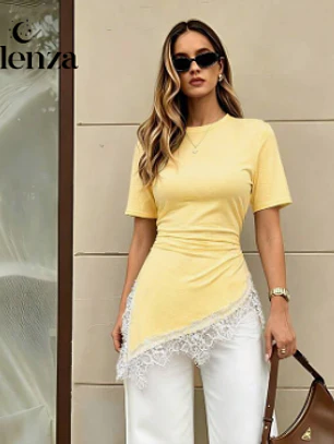 CAMISETA AMARILLA CON BLONDA