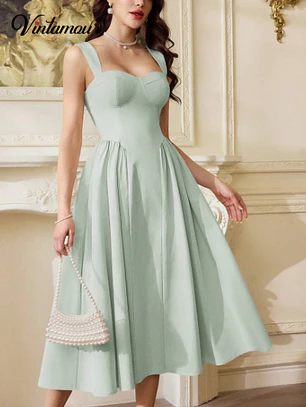 VESTIDO LARGO VERDE MENTA