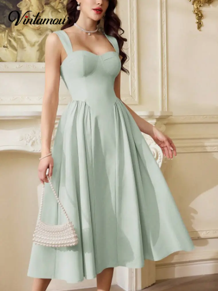 VESTIDO LARGO VERDE MENTA 1