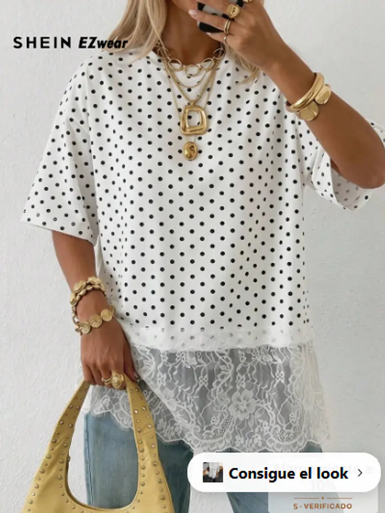 CAMISETA BLANCA CON BLONDA 1