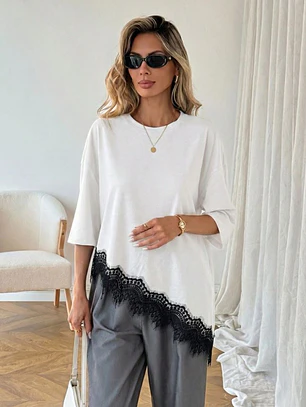 BLUSA BASICA CON BLONDA
