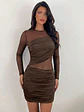 VESTIDO CORTO CON TRANSPARENCIAS - Miniatura 1