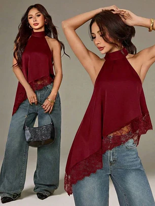 BLUSA CUELLO ALTO ELEGANTE