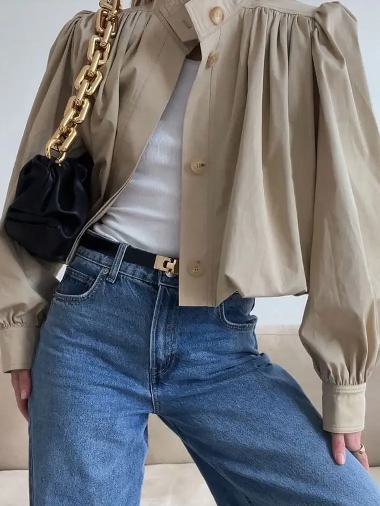 CHAQUETA MANGA LARGA CON CUELLO DE SOLAPA 1