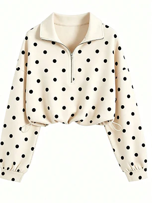 SUDADERA CON ESTAMPADO DE LUNARES