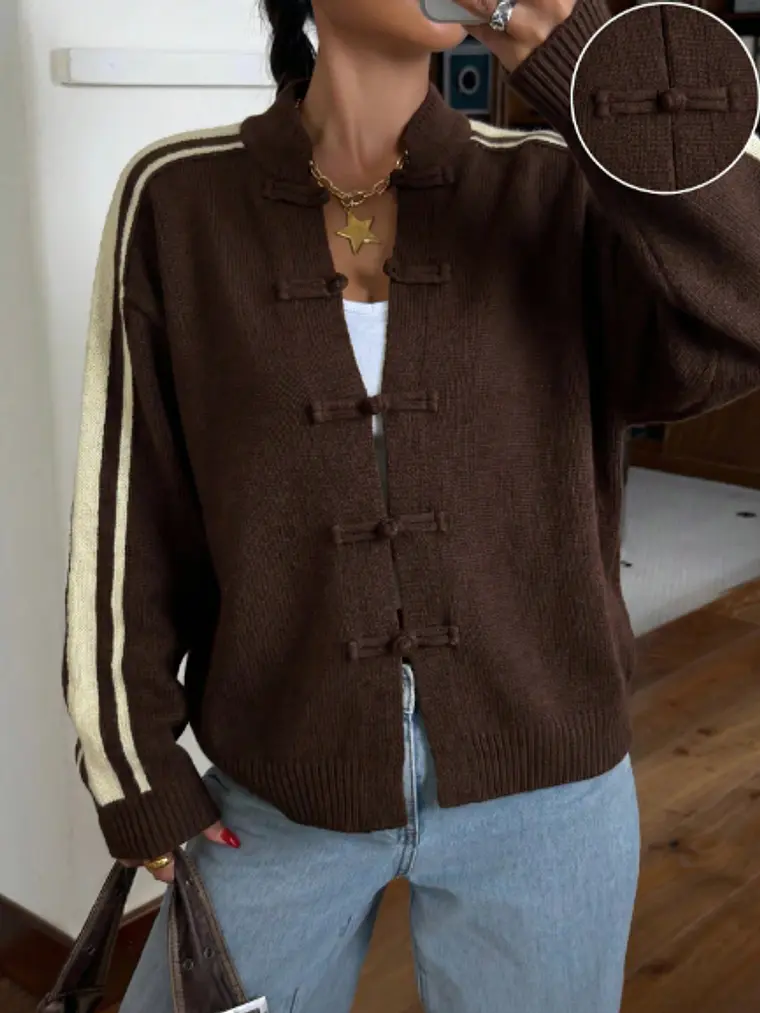 SWETER DE CARDIGAN MARRON CHOCOLATE 1