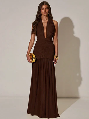 VESTIDO LARGO AJUSTADO TENDENCIA 