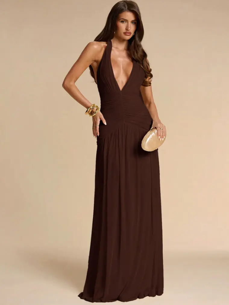 VESTIDO LARGO AJUSTADO TENDENCIA  1