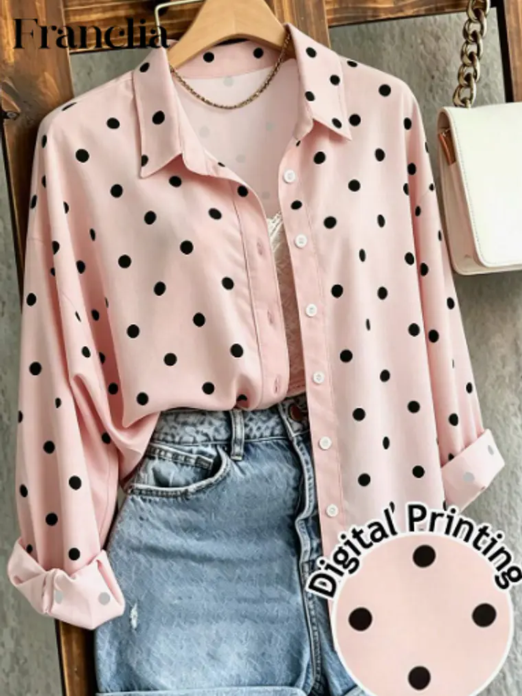 CAMISA ROSADO LUNARES 1