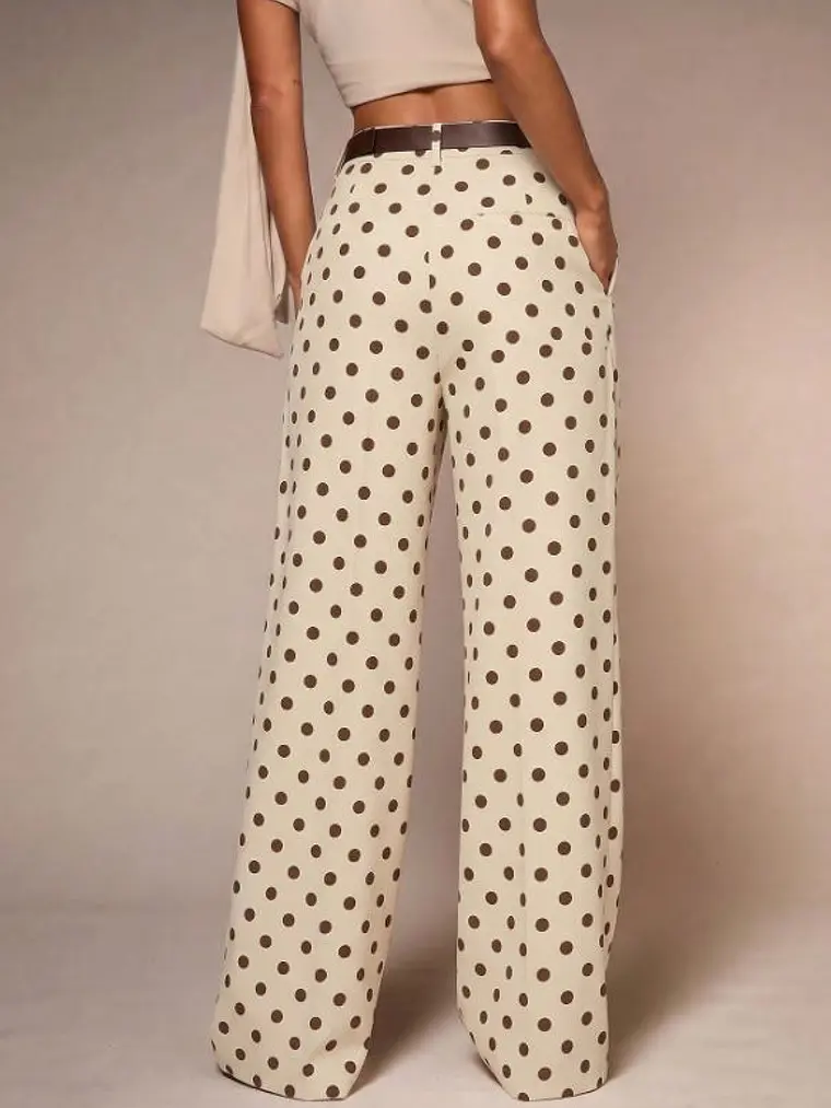 PANTALON CASUAL CON ESTAMPADO DE LUNARES 2