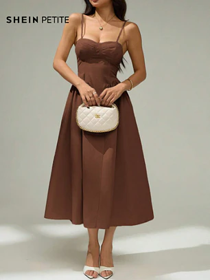 VESTIDO LARGO MARRON