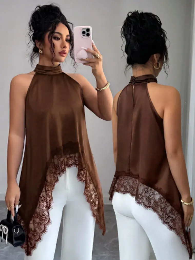BLUSA MARRON CON ENCANJE 1