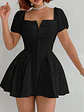 VESTIDO CORTO CON CUELLO CUADRADO - Miniatura 1