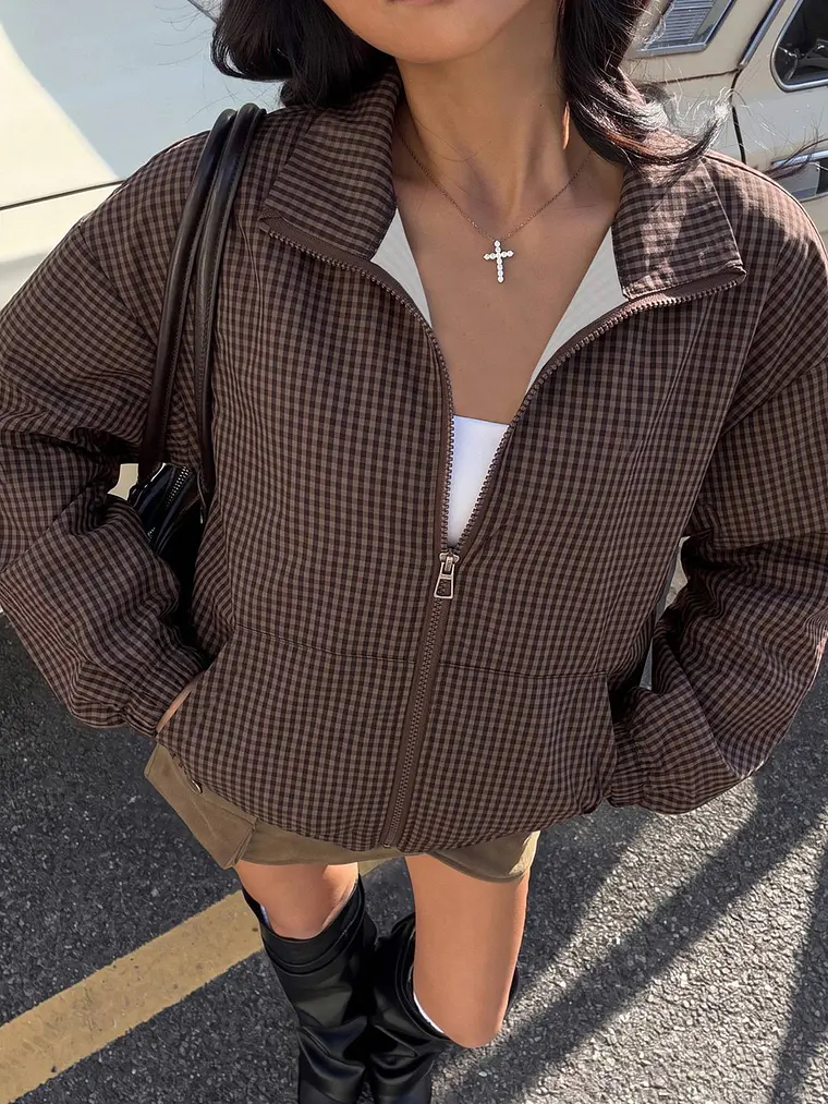 CHAQUETA LIGERA DE CUADROS  1